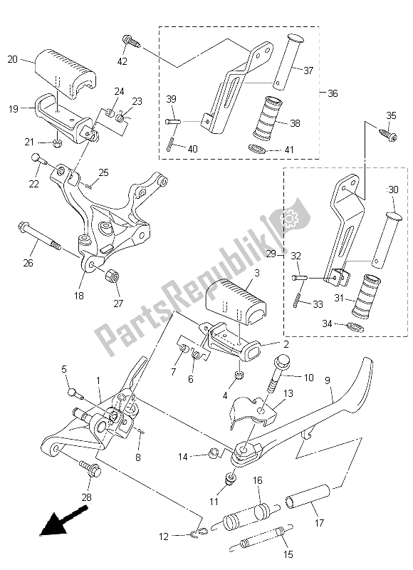 Toutes les pièces pour le Support Et Repose-pieds du Yamaha XVS 950 CU 2014