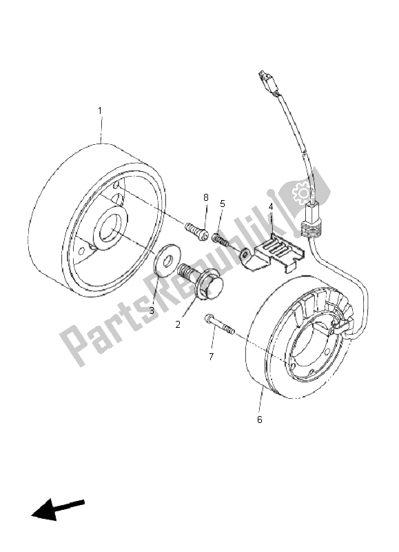 All parts for the Generator of the Yamaha FZ6 NHG 600 2007