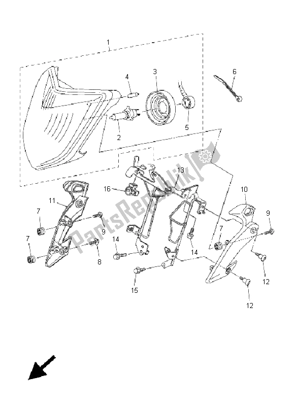 Tutte le parti per il Faro del Yamaha FZ1 NA Fazer 1000 2011