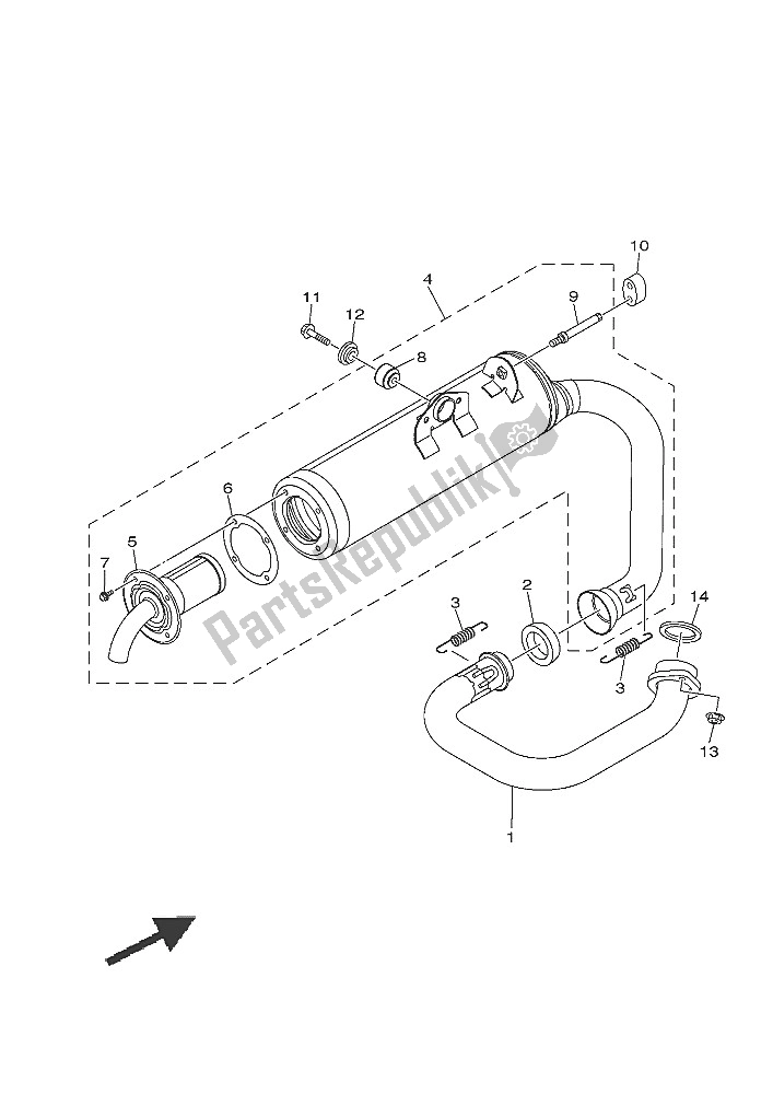 All parts for the Exhaust of the Yamaha YXM 700E Viking EPS Camo 2016