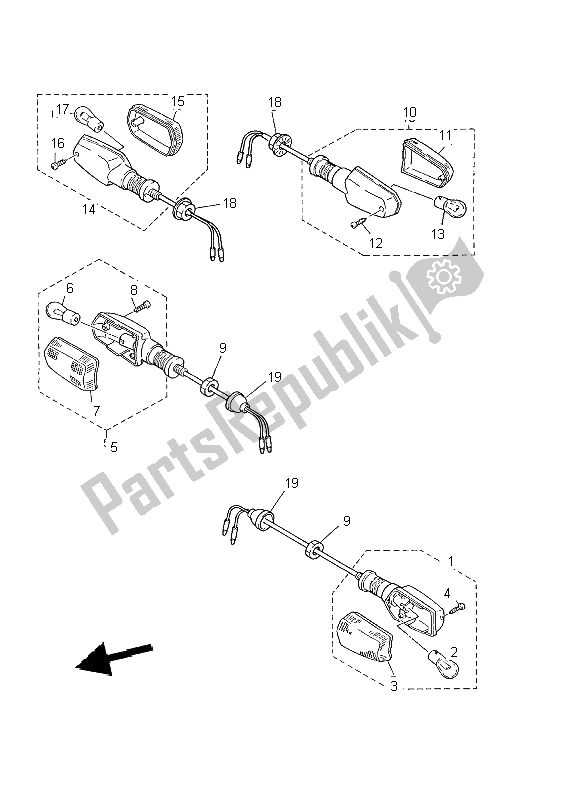 Toutes les pièces pour le Lumière Clignotante du Yamaha XJ 600S Diversion 2002