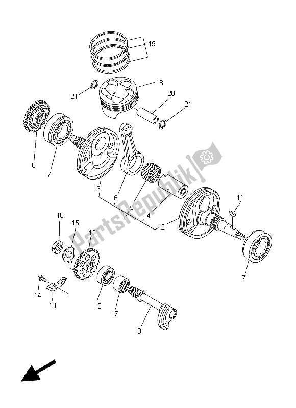 All parts for the Crankshaft & Piston of the Yamaha WR 250F 2014