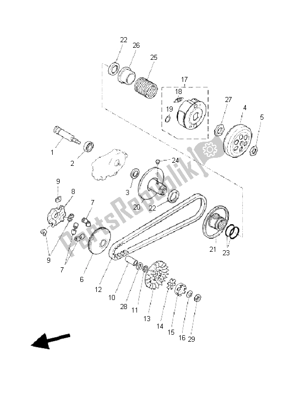 Todas las partes para Embrague de Yamaha YQ 50 Aerox 2011