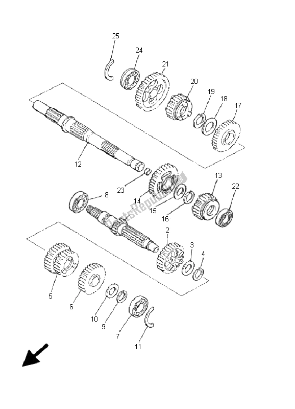 Toutes les pièces pour le Transmission du Yamaha Xvztf Royalstar Venture 1300 2001