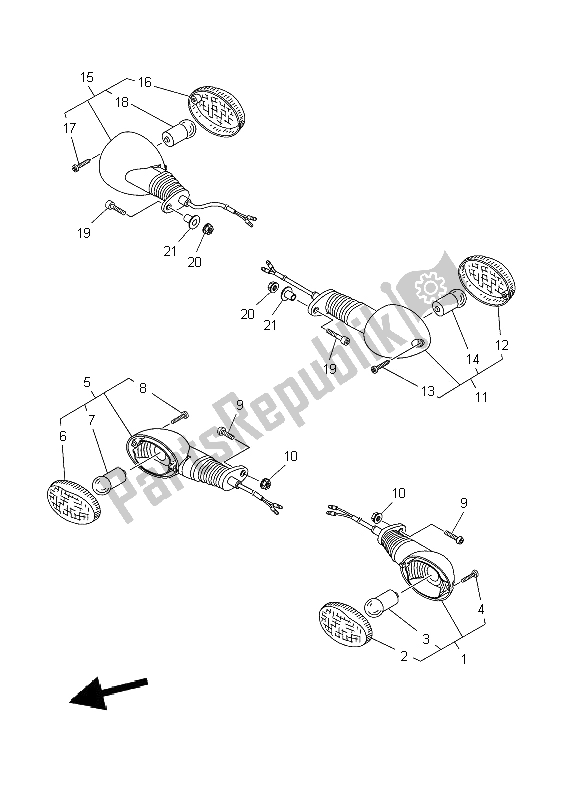 Wszystkie części do ? Wiat? O Migacza Yamaha MT 03 660 2009