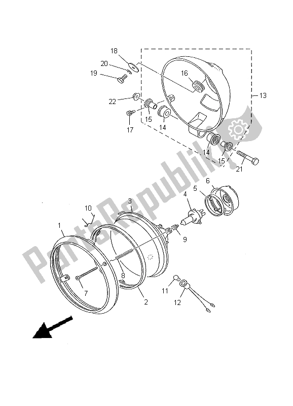 Todas las partes para Faro de Yamaha XV 125S Virago 2000