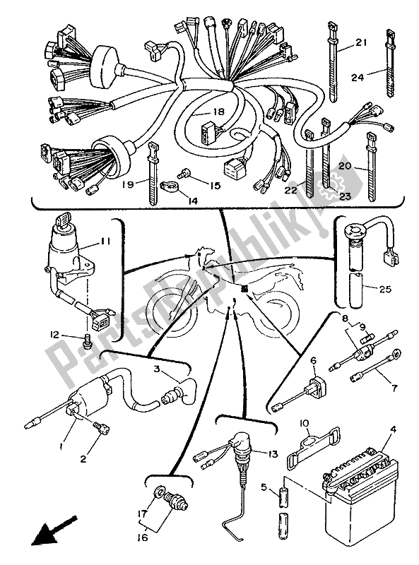 All parts for the Electrical 1 of the Yamaha DT 125R 1993