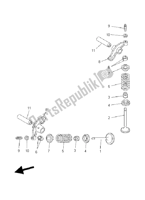 Tutte le parti per il Valvola del Yamaha TT R 125E SW LW 2008