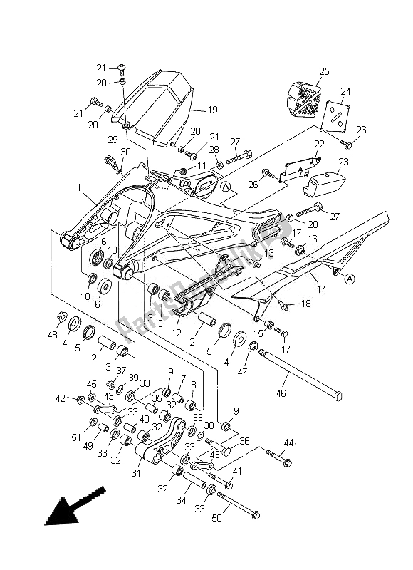 Todas las partes para Brazo Trasero de Yamaha MT 09A 900 2014