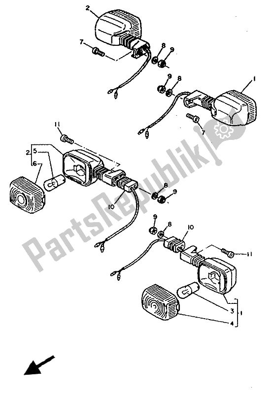 Tutte le parti per il Luce Lampeggiante del Yamaha TT 600S 1993