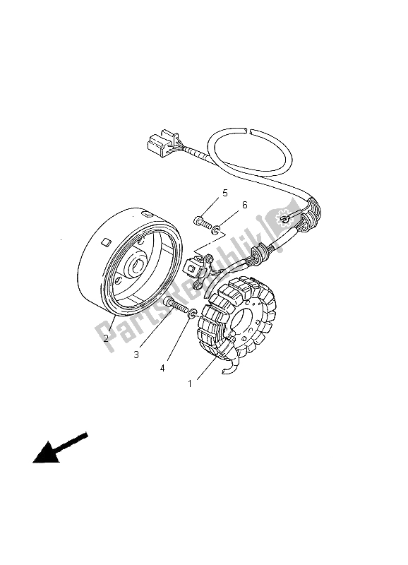 Toutes les pièces pour le Générateur du Yamaha XV 125S Virago 2000