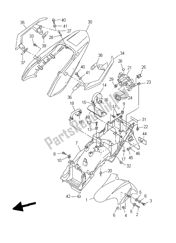 All parts for the Fender of the Yamaha FZS 1000 Fazer 2002