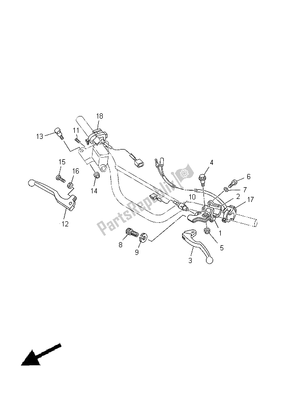 Todas las partes para Interruptor De Palanca Y Palanca de Yamaha TT R 125E SW LW 2012