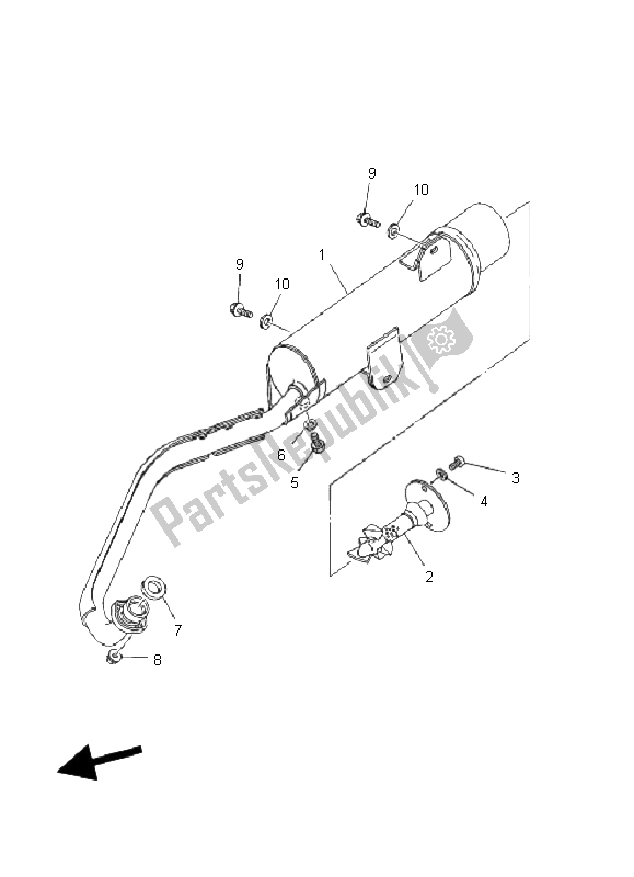 Tutte le parti per il Scarico del Yamaha YFM 80R 2006
