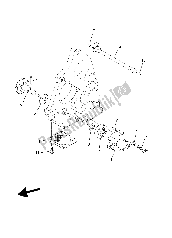 All parts for the Oil Pump of the Yamaha TZ 250 2002