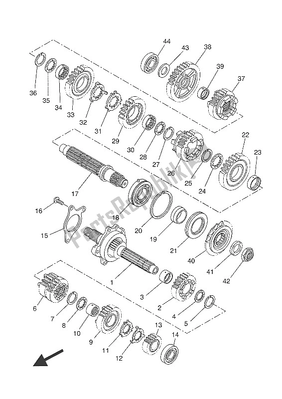 Todas las partes para Transmisión de Yamaha XSR 700 2016
