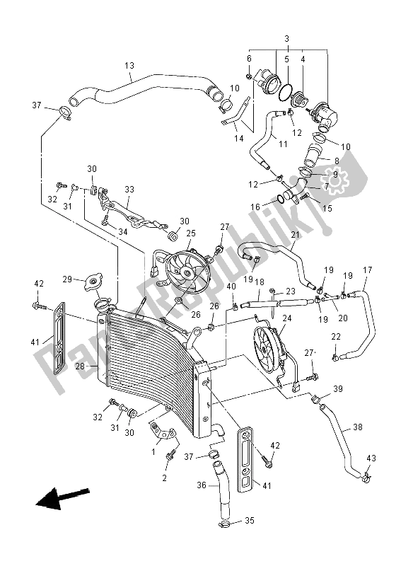 Alle onderdelen voor de Radiator Slang van de Yamaha FZ8 S 800 2012