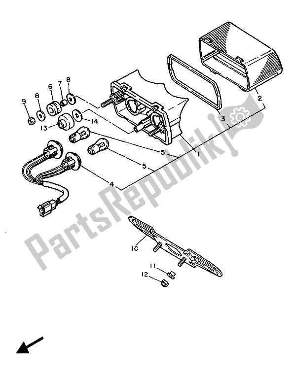 Alle onderdelen voor de Achterlicht van de Yamaha FZR 1000 1987