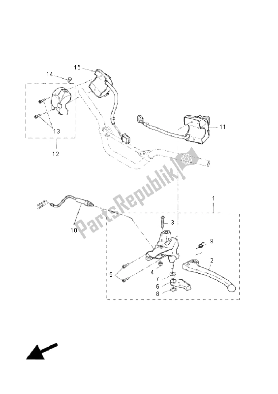 All parts for the Handle Switch & Lever of the Yamaha EW 50N Slider 2008