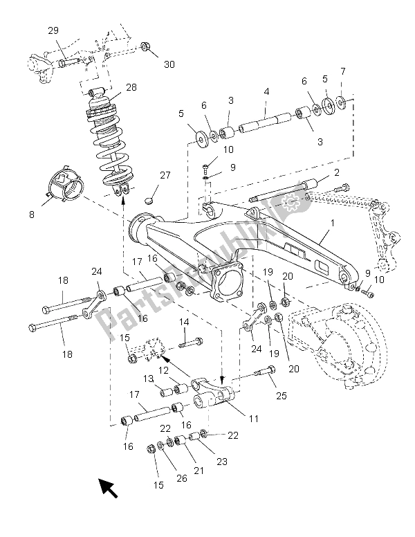 Wszystkie części do Tylne Rami? I Zawieszenie Yamaha BT 1100 Bulldog 2005