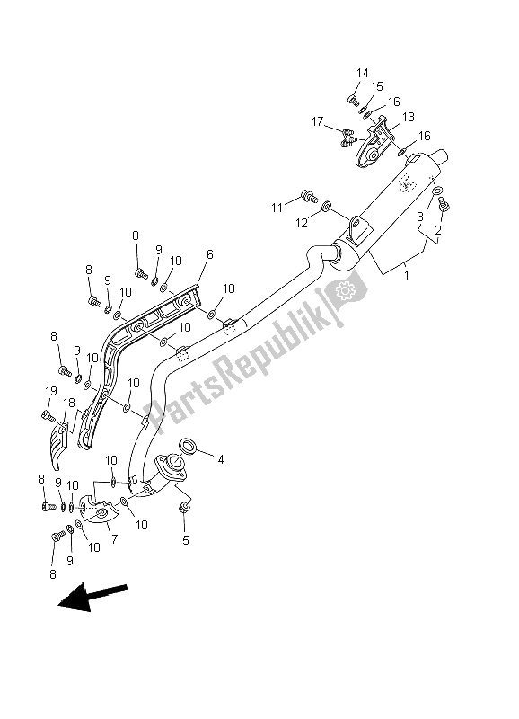 All parts for the Exhaust of the Yamaha TT R 90 P 2002