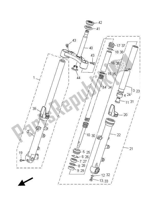 Todas las partes para Tenedor Frontal de Yamaha MT-07 A 700 2015