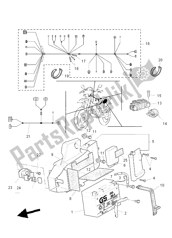 Wszystkie części do Elektryczny 1 Yamaha TT 600 RE 2004