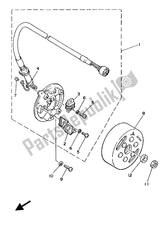 Todas as partes de Gerador do Yamaha YZ 490 1987