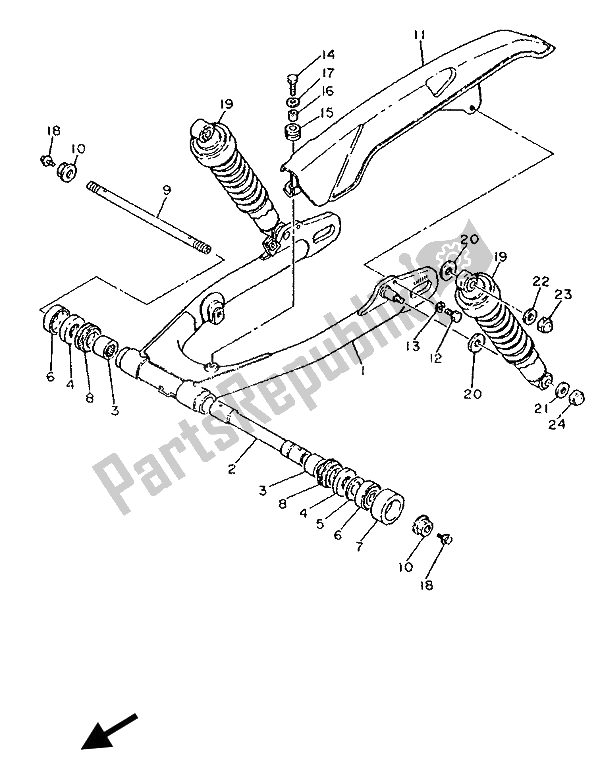 Todas las partes para Brazo Trasero de Yamaha SR 500 1993