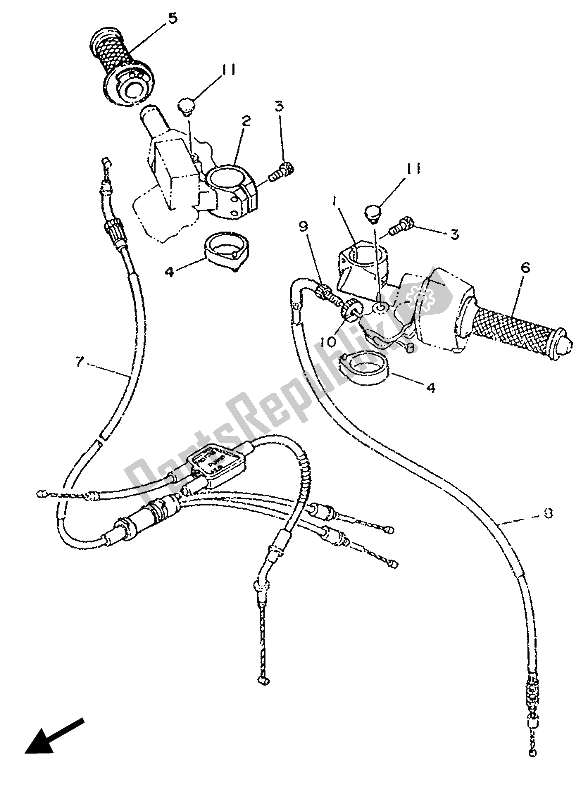 Toutes les pièces pour le Poignée Et Câble De Direction du Yamaha TZR 250 1989