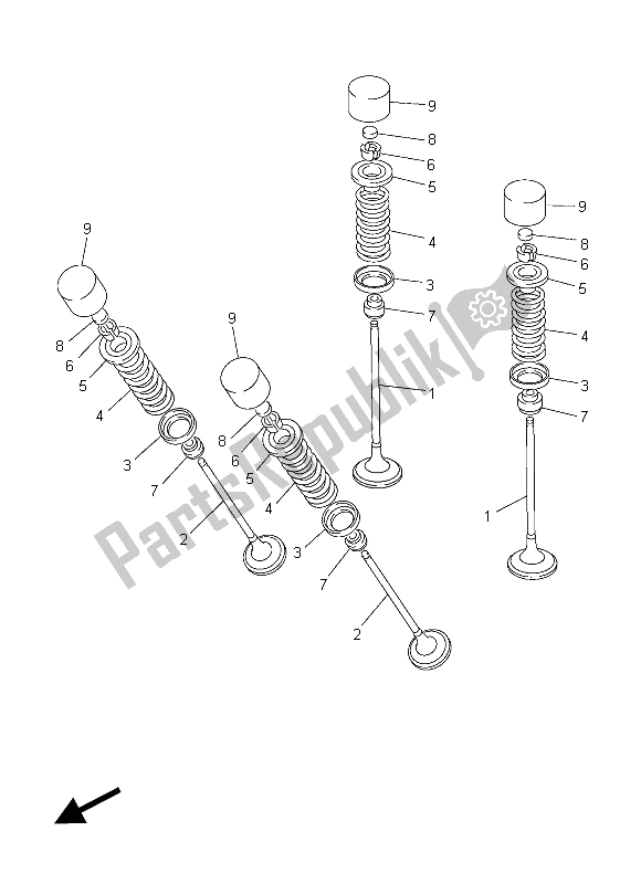 All parts for the Valve of the Yamaha FJR 1300 AS 2015