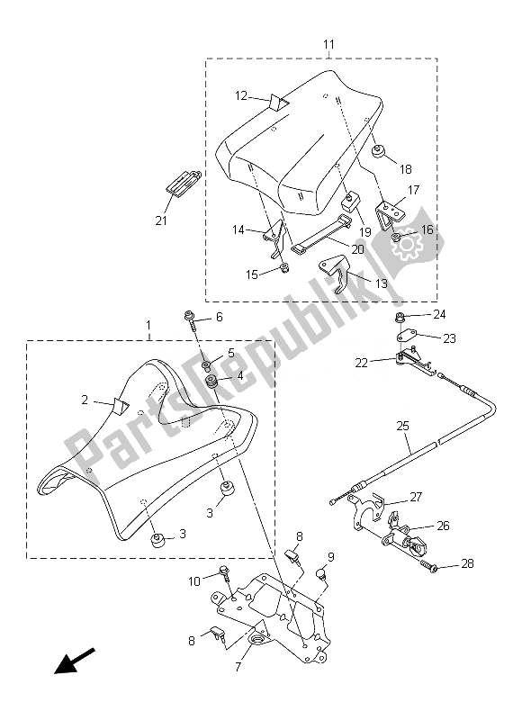 Tutte le parti per il Posto A Sedere del Yamaha FZ8 SA 800 2013