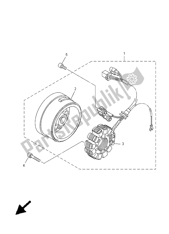 All parts for the Generator of the Yamaha XT 125R 2005