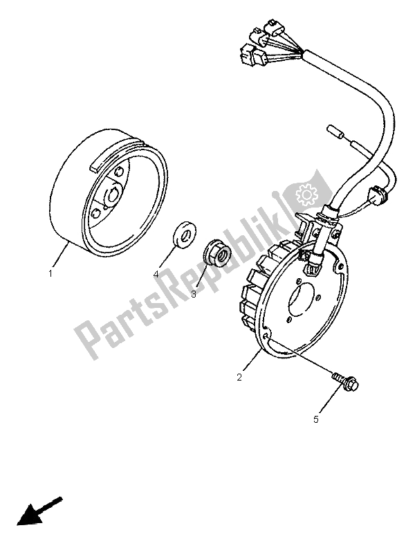 Todas as partes de Gerador do Yamaha TDR 125 1999