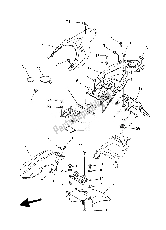 Todas las partes para Defensa de Yamaha XT 660X 2010