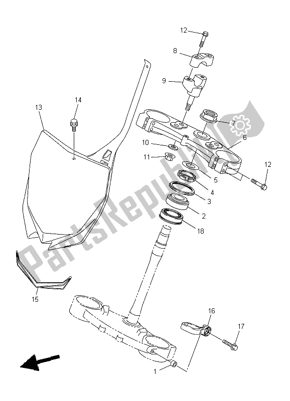 Wszystkie części do Sterowniczy Yamaha YZ 250F 2010