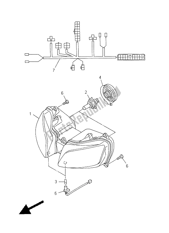 Tutte le parti per il Faro del Yamaha YZF R1 1000 1998