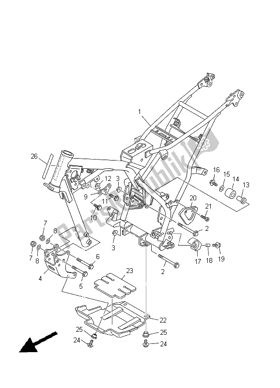 Alle onderdelen voor de Kader van de Yamaha TT R 125 SW 2000