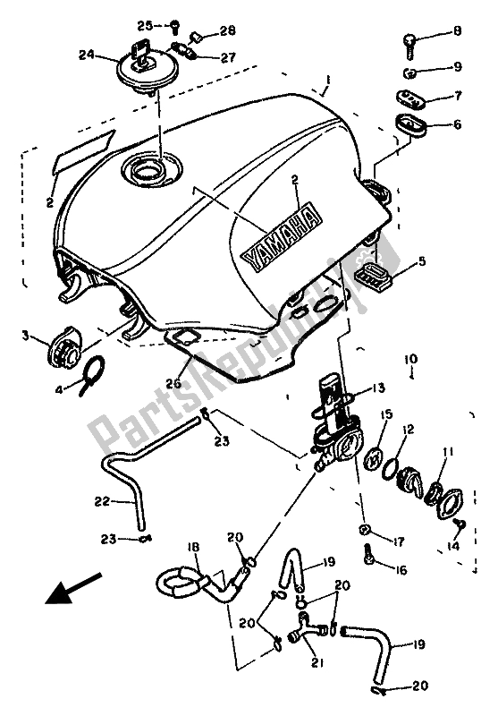Toutes les pièces pour le Réservoir D'essence du Yamaha FJ 1100 1985