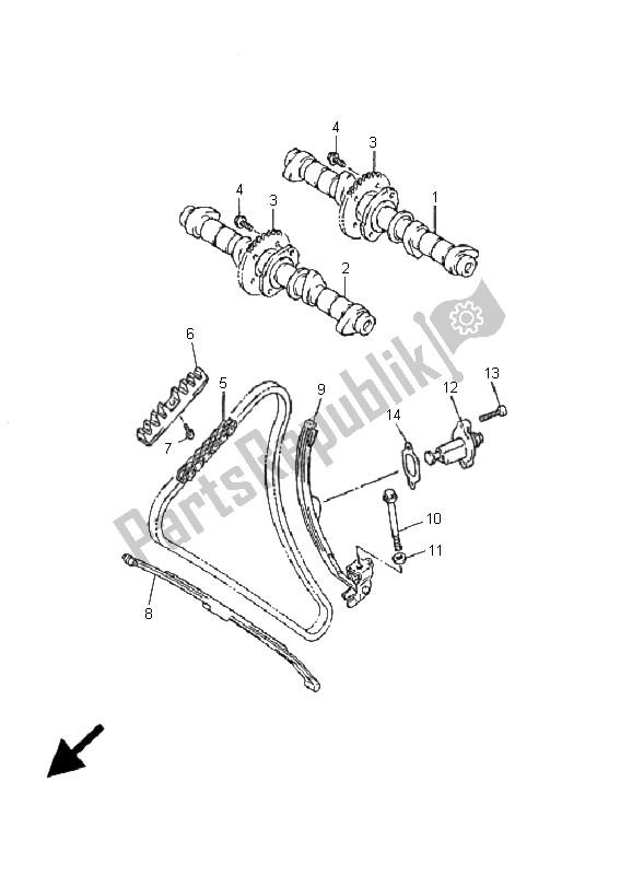 Toutes les pièces pour le Arbre à Cames Et Chaîne du Yamaha XJ 600S Diversion 2001