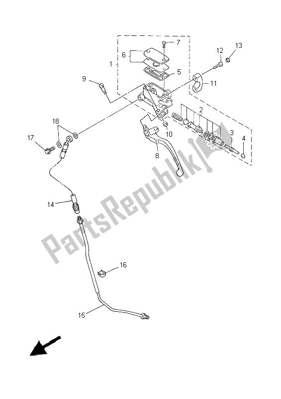 Toutes les pièces pour le Maître-cylindre Avant 2 du Yamaha XVZ 13 TF 1300 1999