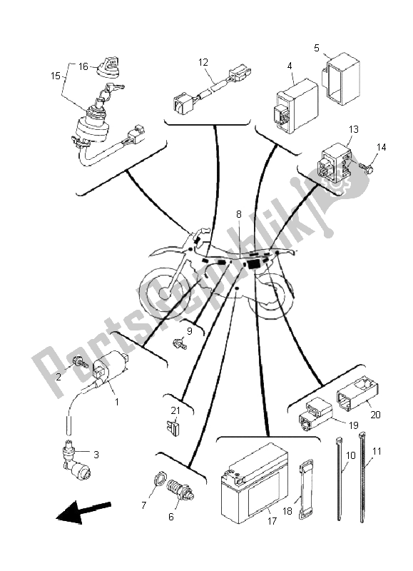 Todas las partes para Eléctrico 1 de Yamaha TT R 50E 2011