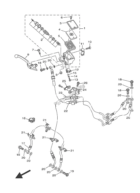 Tutte le parti per il Pompa Freno Anteriore del Yamaha MT 09A 900 2016