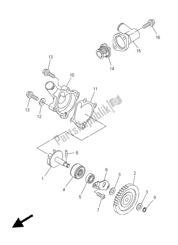 Toutes les pièces pour le Pompe à Eau du Yamaha WR 250R 2014