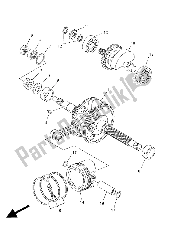 Toutes les pièces pour le Vilebrequin Et Piston du Yamaha YP 400R 2014