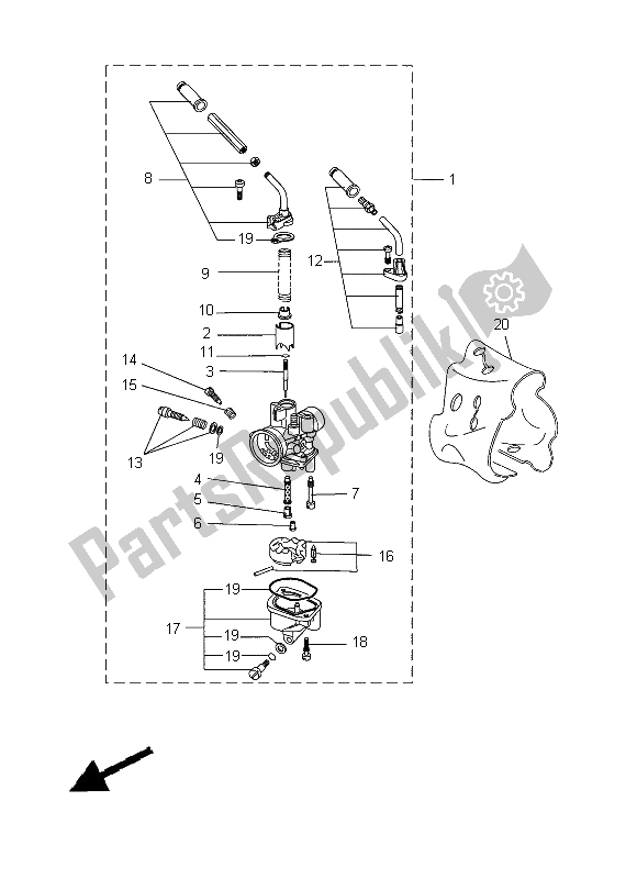 All parts for the Carburetor of the Yamaha EW 50N 2014