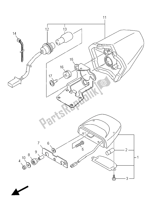 Alle onderdelen voor de Achterlicht van de Yamaha XJ6S 600 2015