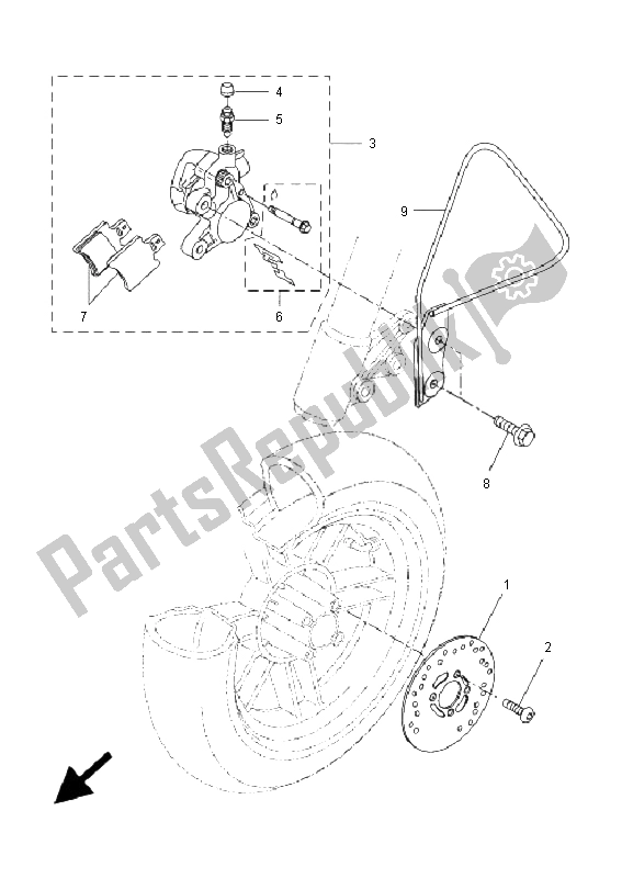 Todas las partes para Pinza De Freno Delantero de Yamaha CW 50L BWS 2005