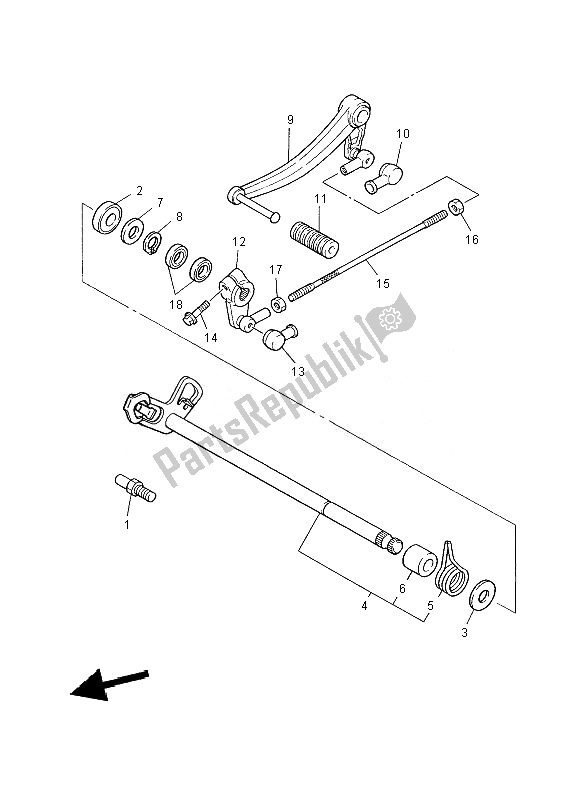 Todas las partes para Eje De Cambio de Yamaha XJR 1300 2010