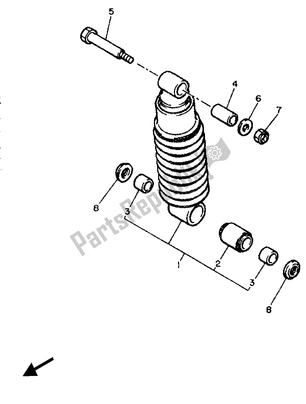 Tutte le parti per il Sospensione Posteriore del Yamaha XJ 600 1989